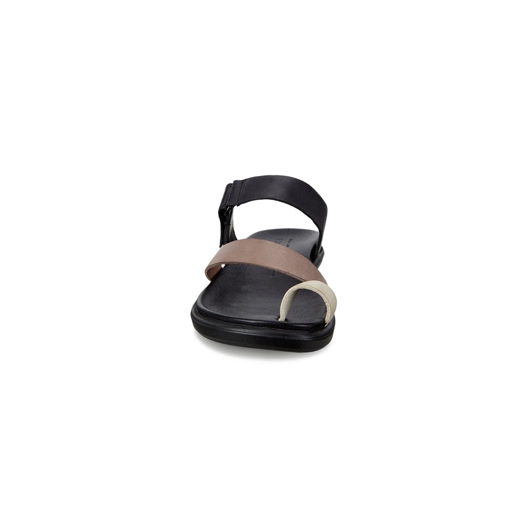 ECCO Womens Sandals Black - Simpil Flat Toe-Loop - VNG-592761